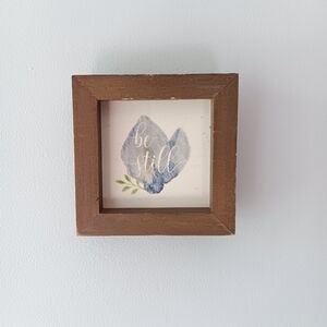 Craft House Designs Be Still Flower Wall Decor Blue White Brown 4" Square